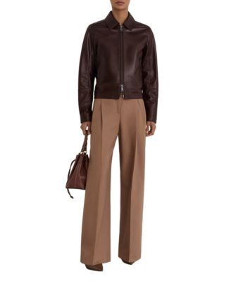 Petite Sorina Leather Moto Zip-Through Jacket
