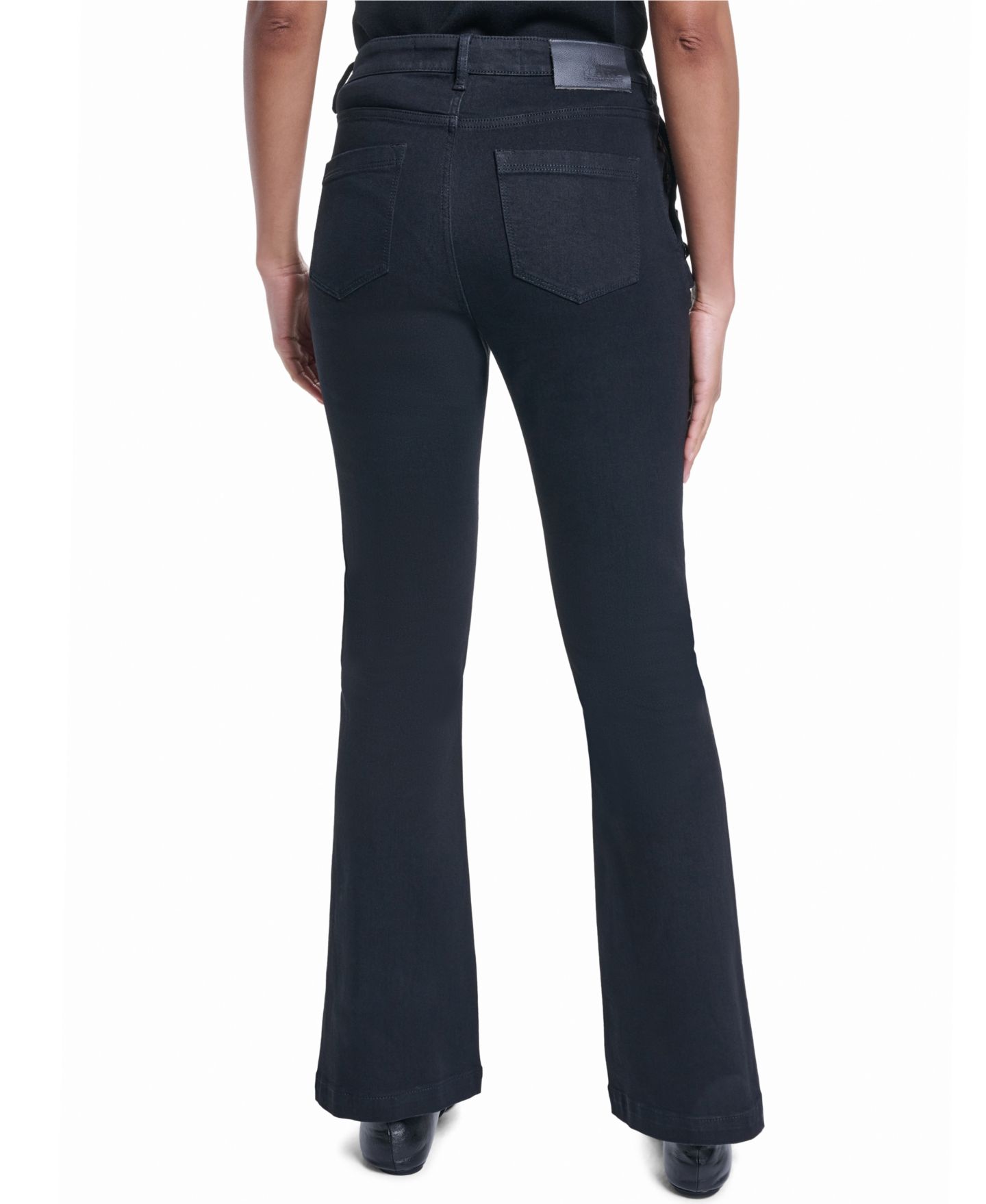 Женские джинсы KARL LAGERFELD PARIS Sailor Denim Flare High-Waisted, цвет: Чёрный — фото 5
