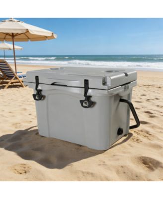  Portable Hard Cooler with Bottle Opener, Cup Holder, 5-7 Day Ice Retention, for Camping, Beach, Fishing