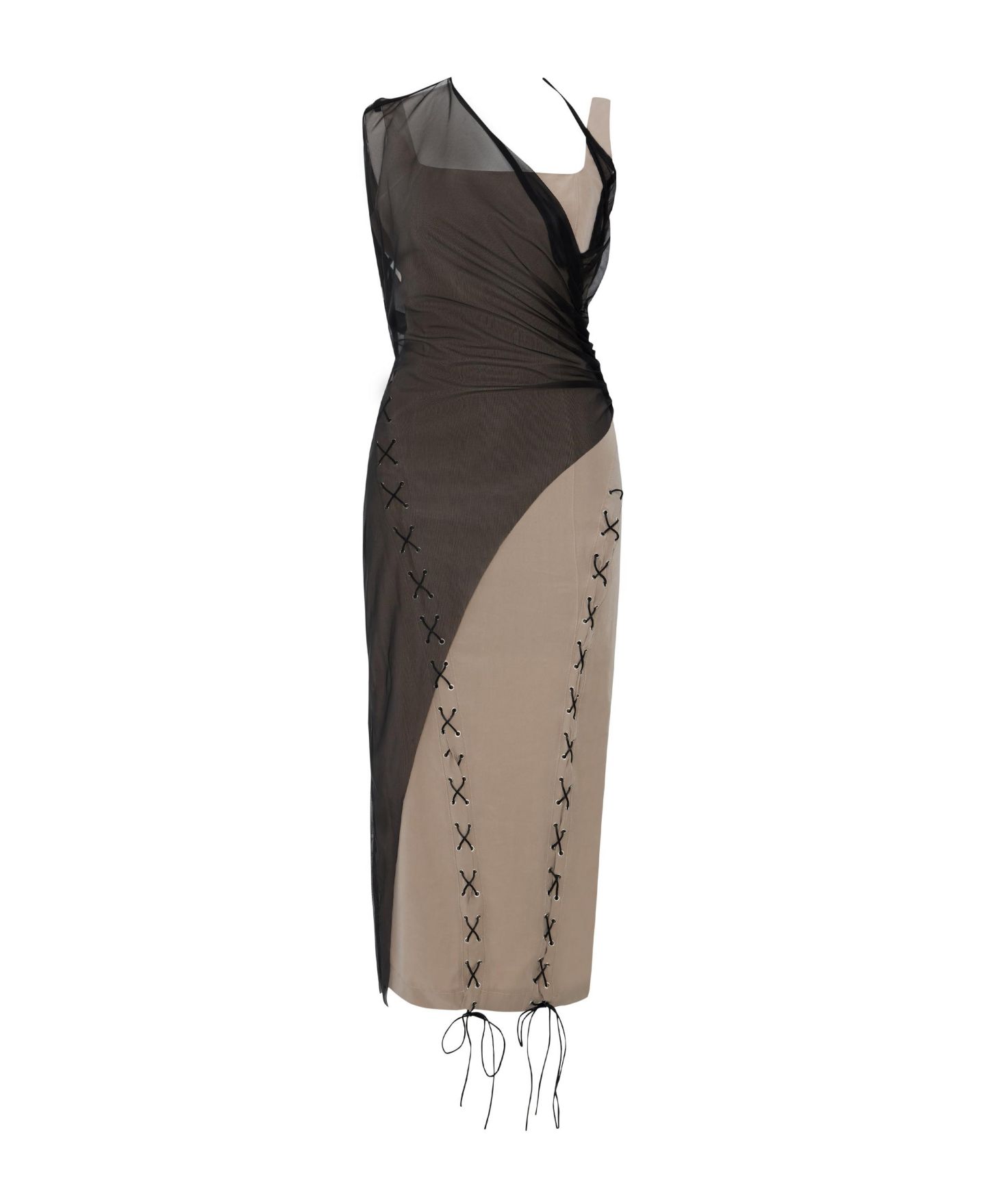 Женское платье PCFG Square-Neck Sleeveless Midi, цвет: Бежевый — фото 5