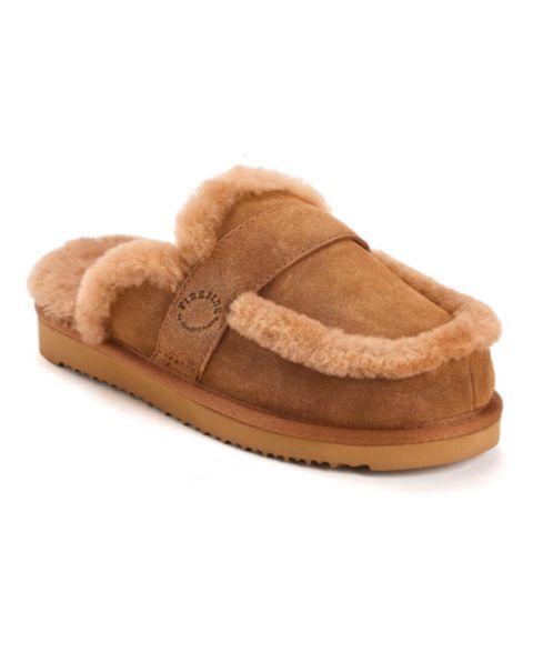 Женские тапочки Dearfoams Fireside Richmond Genuine Shearling Scuff Slipper, цвет: Каштановый