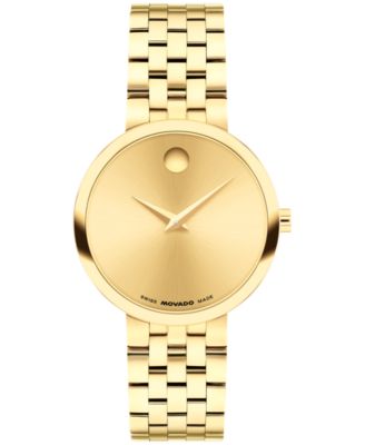 Women's Museum Classic Swiss Quartz Light Yellow PVD Steel Watch 29.5mm 