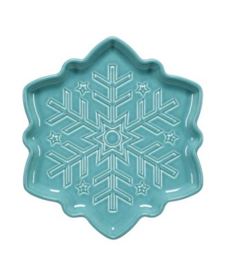 Turquoise Snowflake Shaped Plate