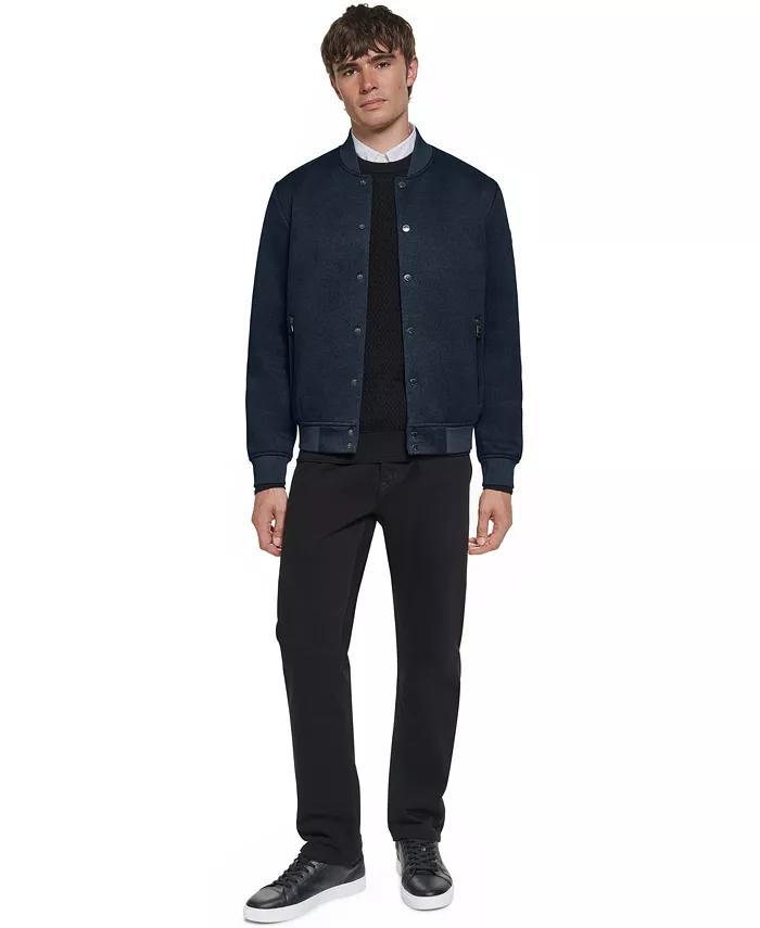Men's Textured Bomber Jacket