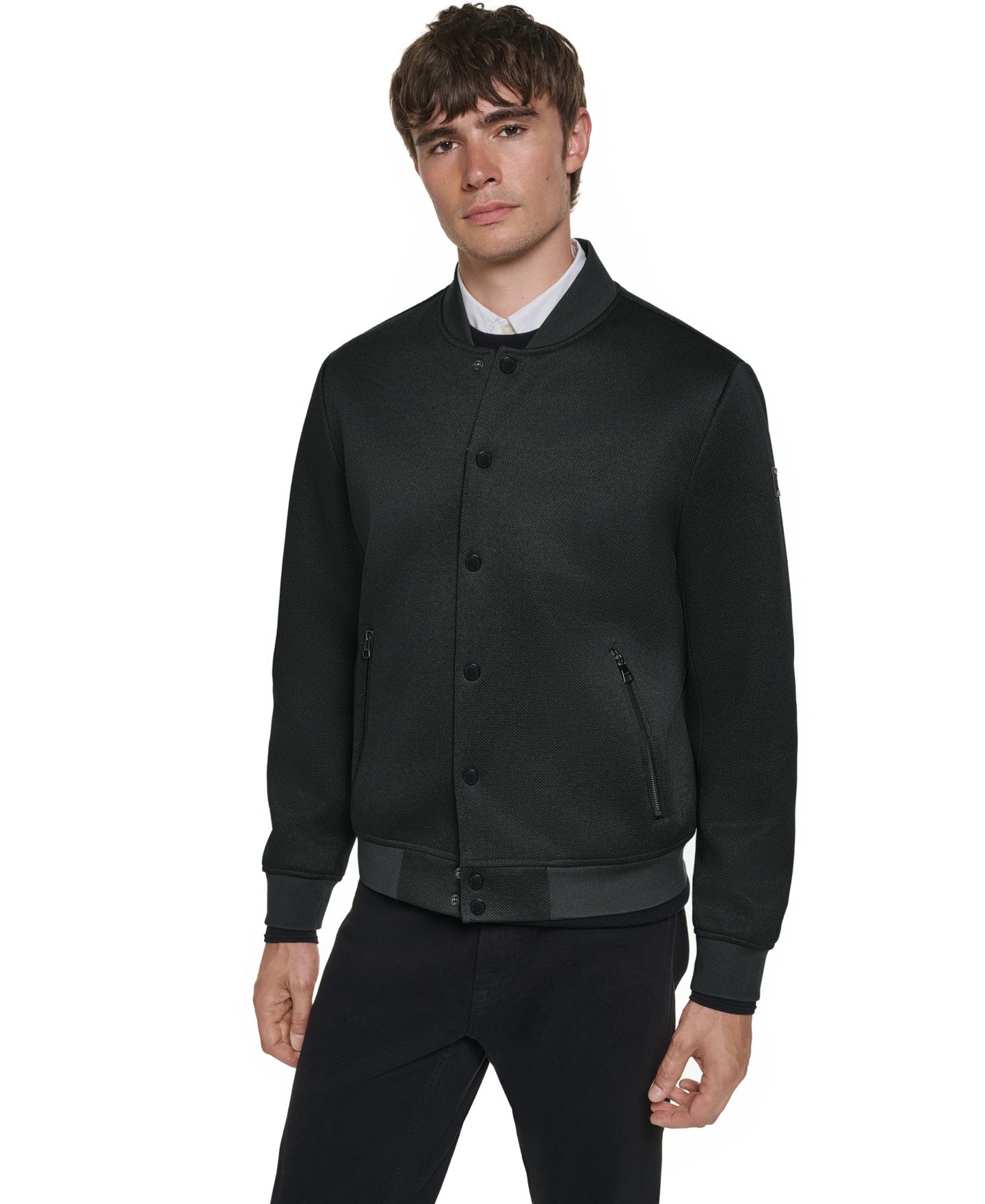 Мужская куртка KARL LAGERFELD PARIS Textured Bomber, цвет: Чёрный — фото 2