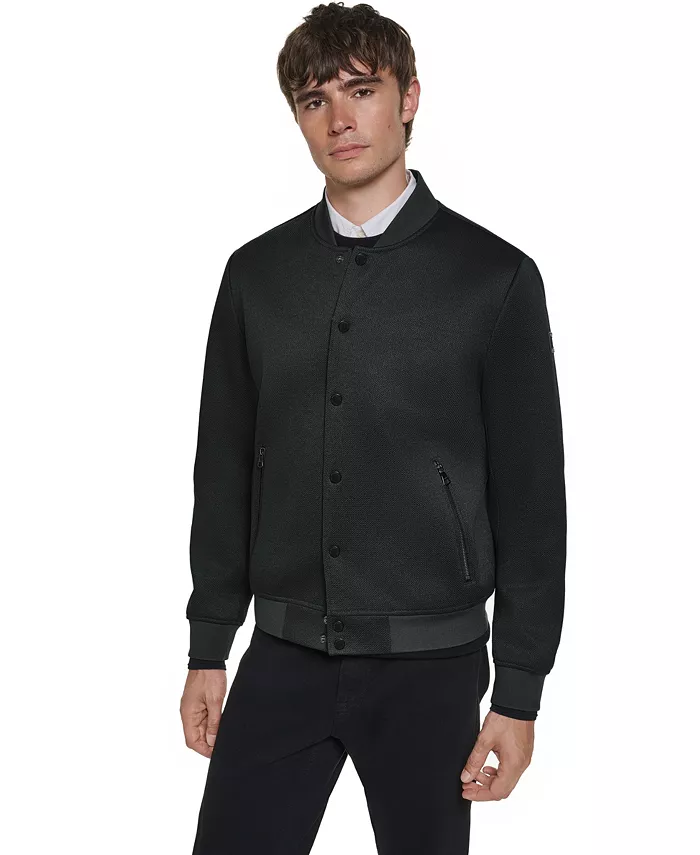 Men's Textured Bomber Jacket - thumbnail 7