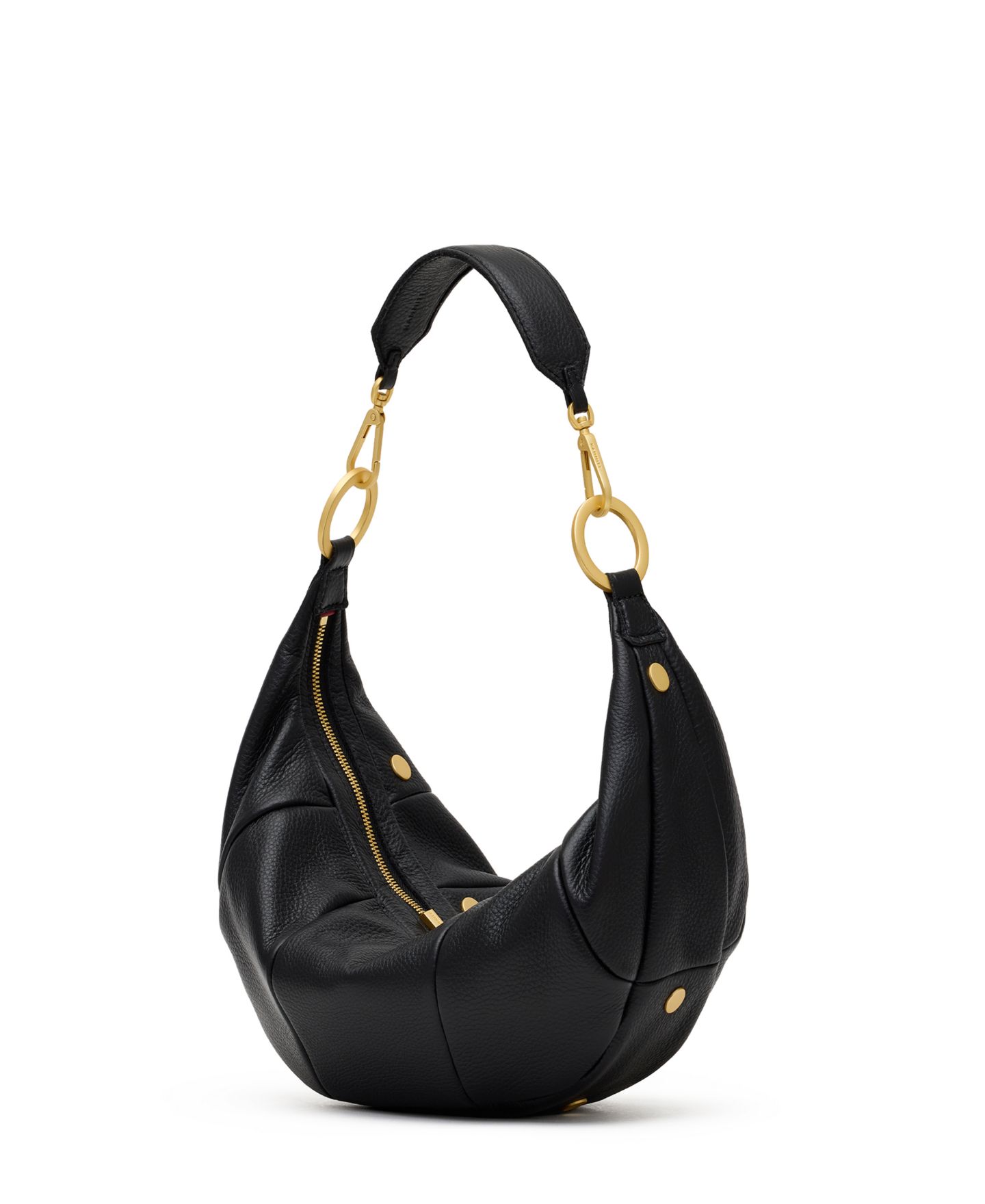 Женская сумка Hammitt Erica Med Suede Small Zipper Shoulder Handbag, цвет: Чёрный / Золотой — фото 3