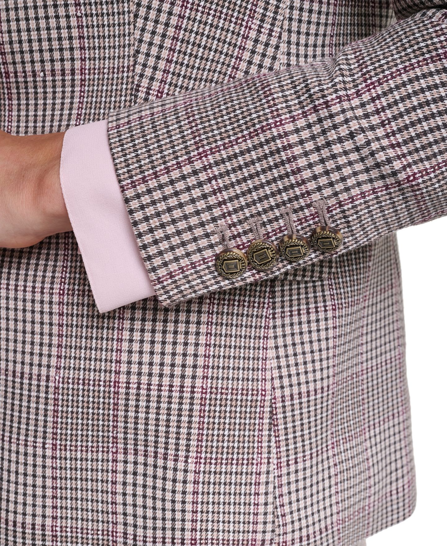 Женский пиджак KARL LAGERFELD PARIS Petite Woven Plaid Lined Blazer, цвет: Глиняный — фото 7