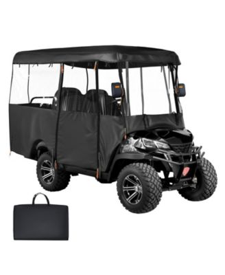 Visible Full-Enclosure 2 Plus2/4 Passenger Golf Cart Cover 420D Waterproof Fabric