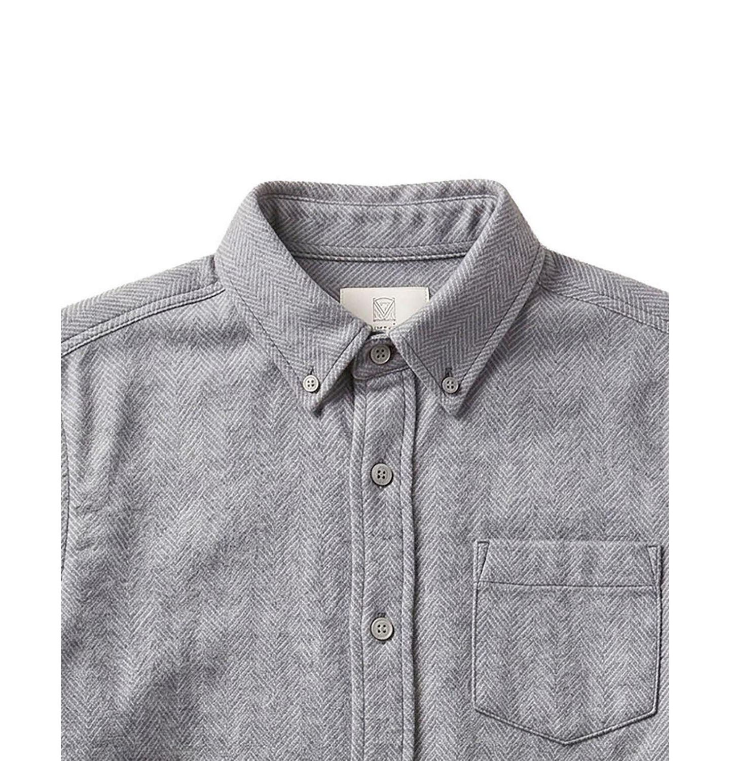 Рубашка Hope & Henry Organic Long Sleeve Flannel Shirt для мальчиков, цвет: Серый — фото 2