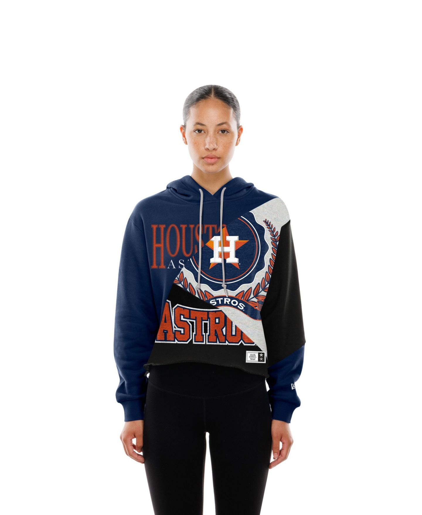 Женское худи New Era Houston Astros Color Block Cropped Boxy — фото 2