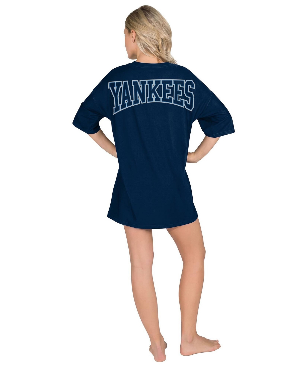 Concepts Sport Women's New York Yankees Mosaic Knit Short-Sleeve Nightdress