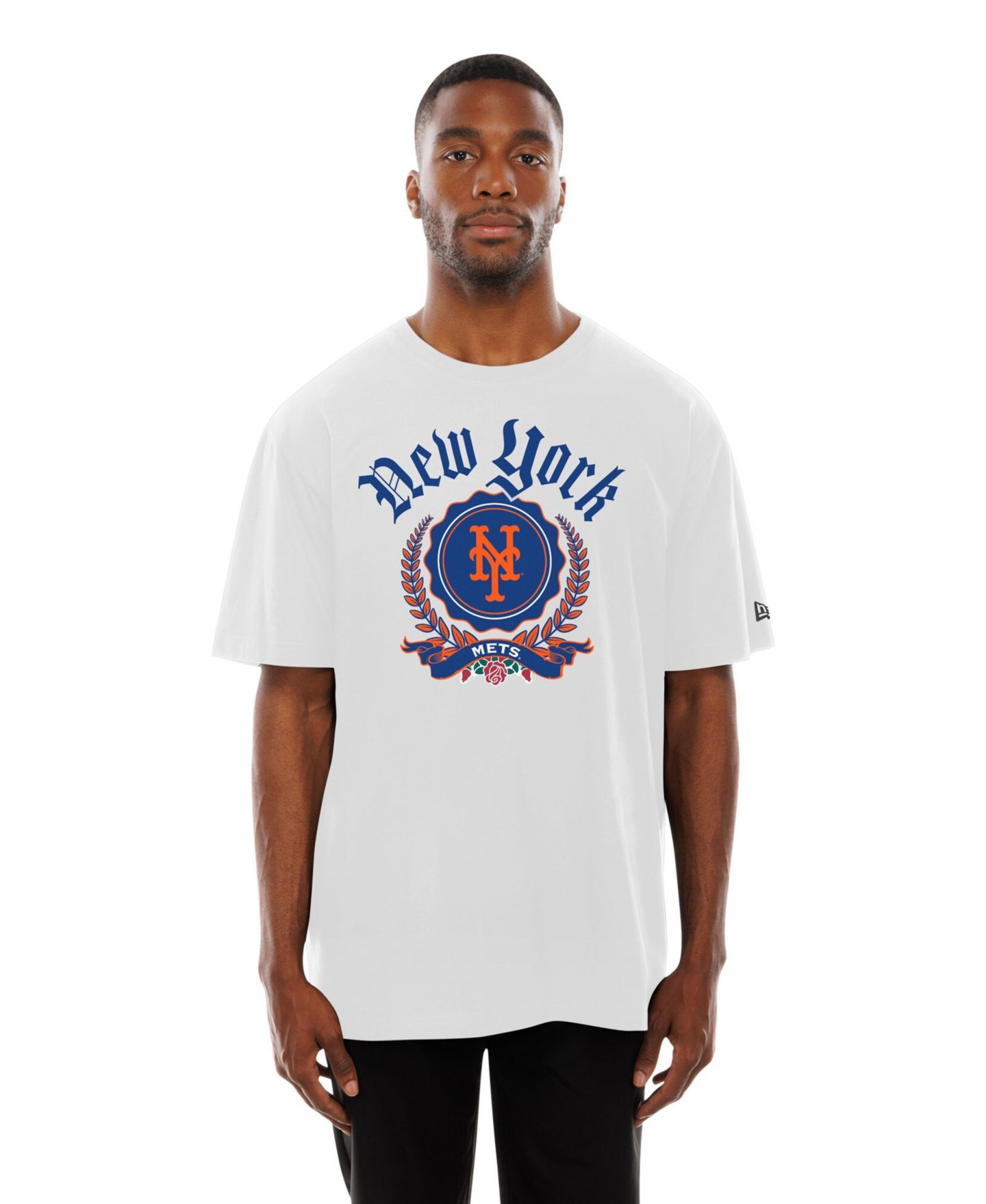 Мужская футболка New Era White New York Mets Fleur Domestic — фото 2
