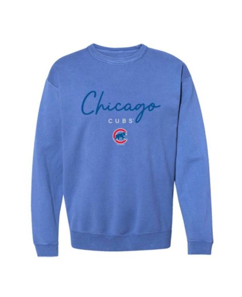 Женская толстовка Soft As A Grape Chicago Cubs Pigment Dye Crewneck
