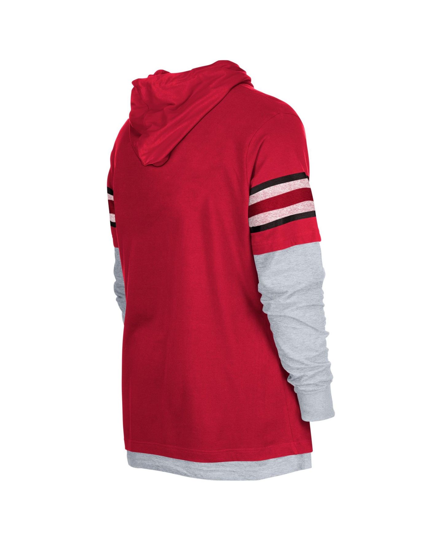 Мужская футболка New Era Cardinal Arizona Cardinals Twofer Long Sleeve Hooded — фото 3