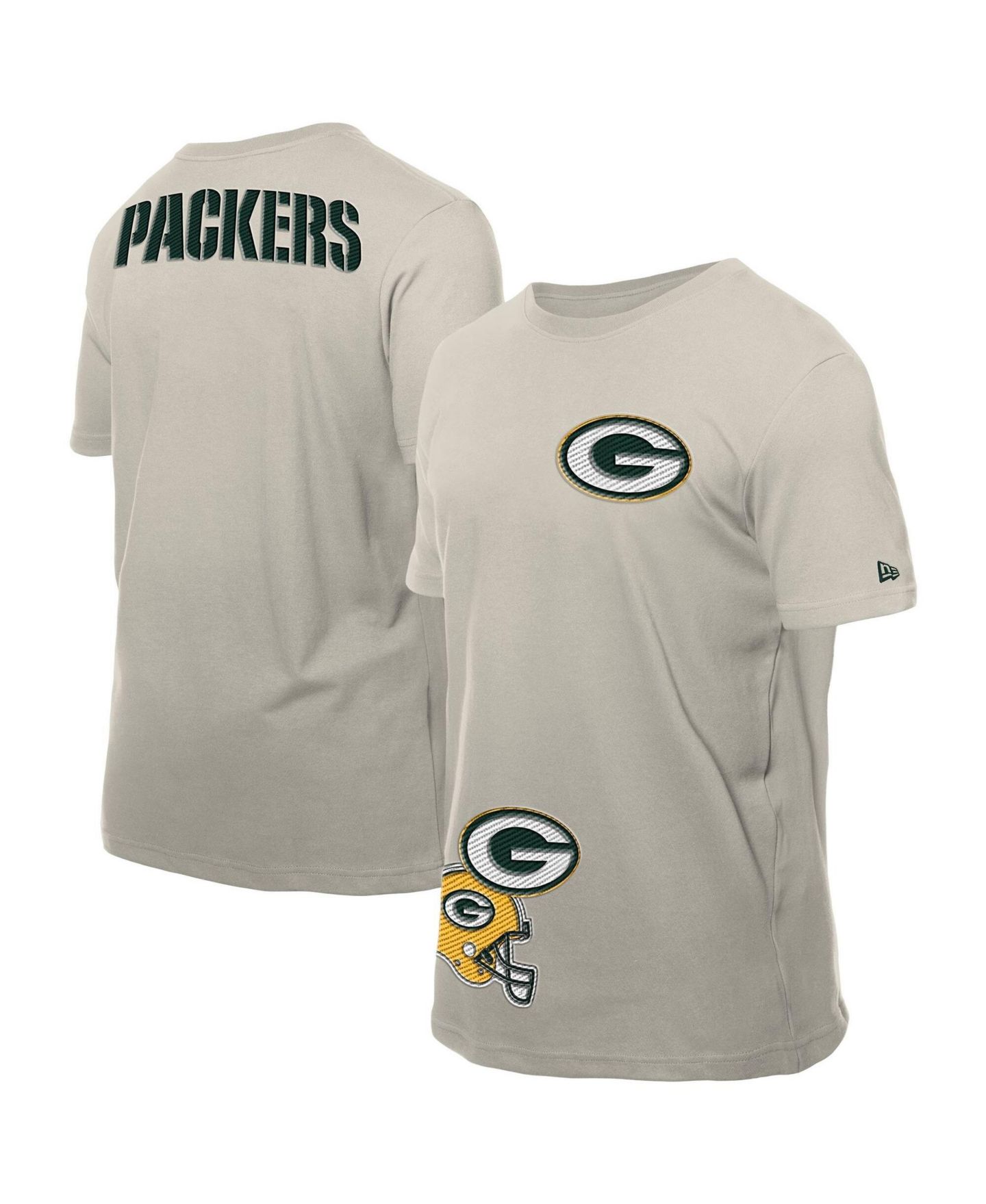 Мужская футболка New Era Light Beige Green Bay Packers Multi Patch — фото 1