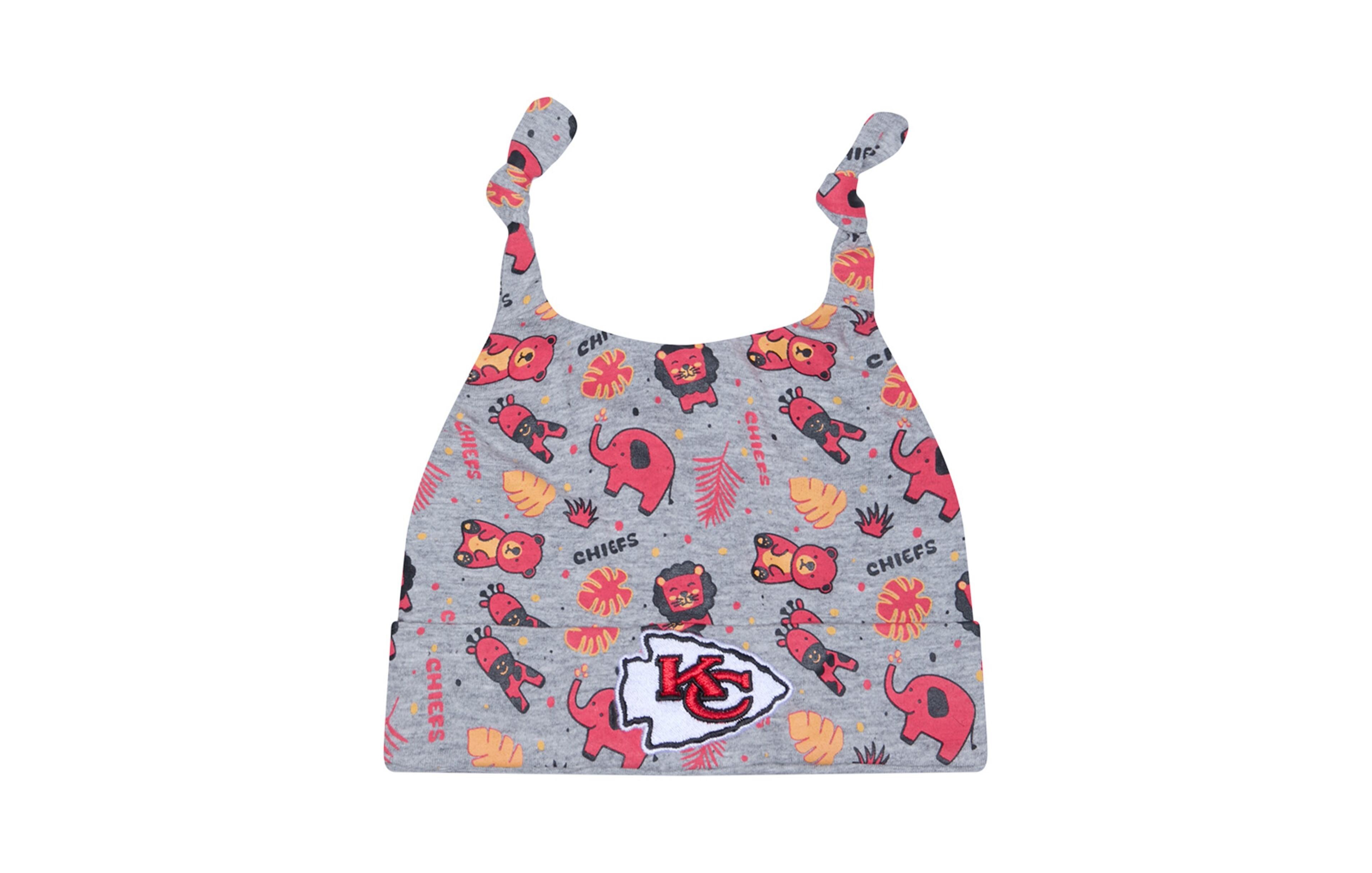 New Era Baby Boys and Girls Gray Kansas City Chiefs Animal Baby Beanie Cuffed Knit Hat