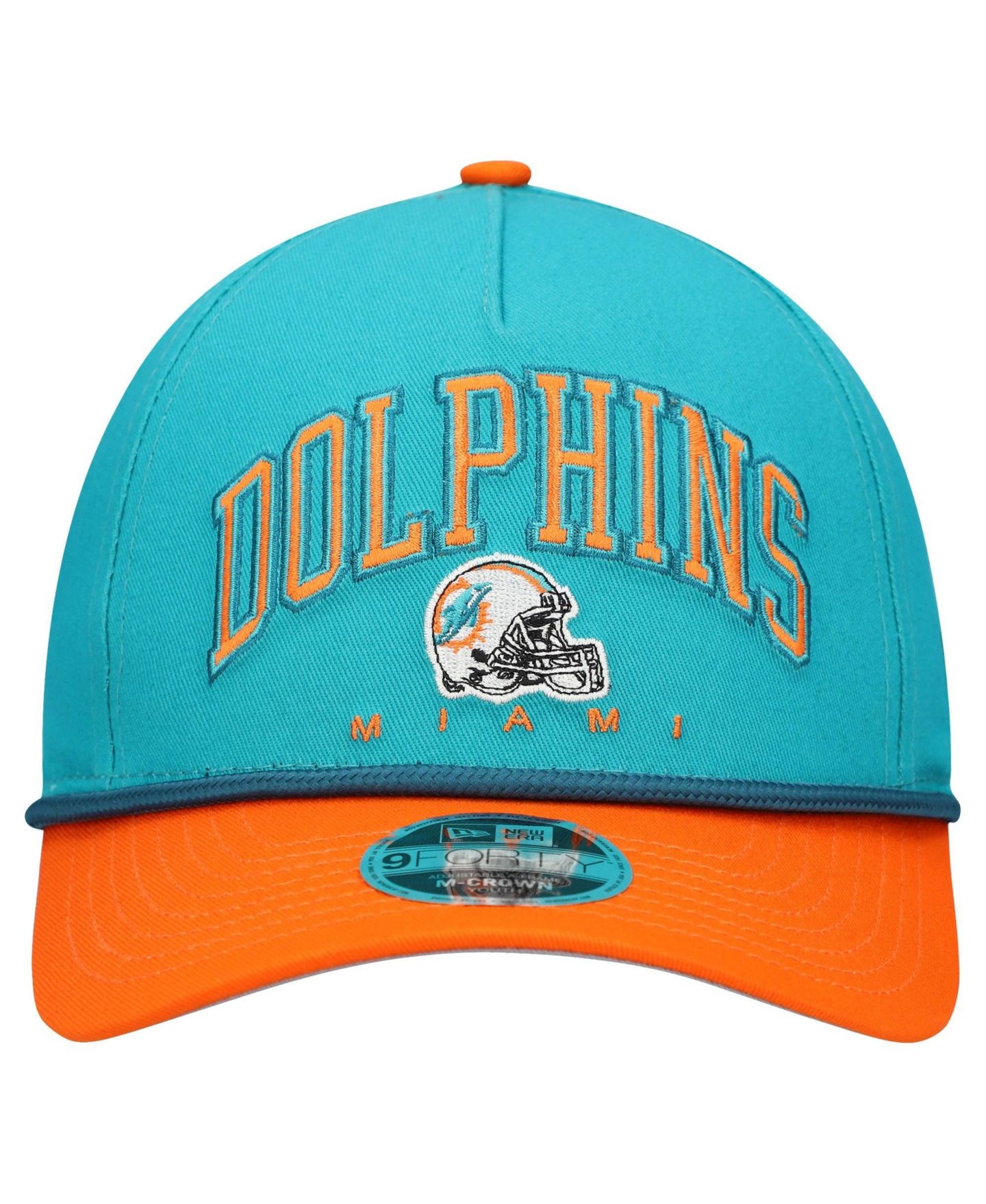 Детская кепка New Era Aqua/Orange Miami Dolphins Arch Coolera 9FORTY A-Frame Adjustable Hat — фото 2