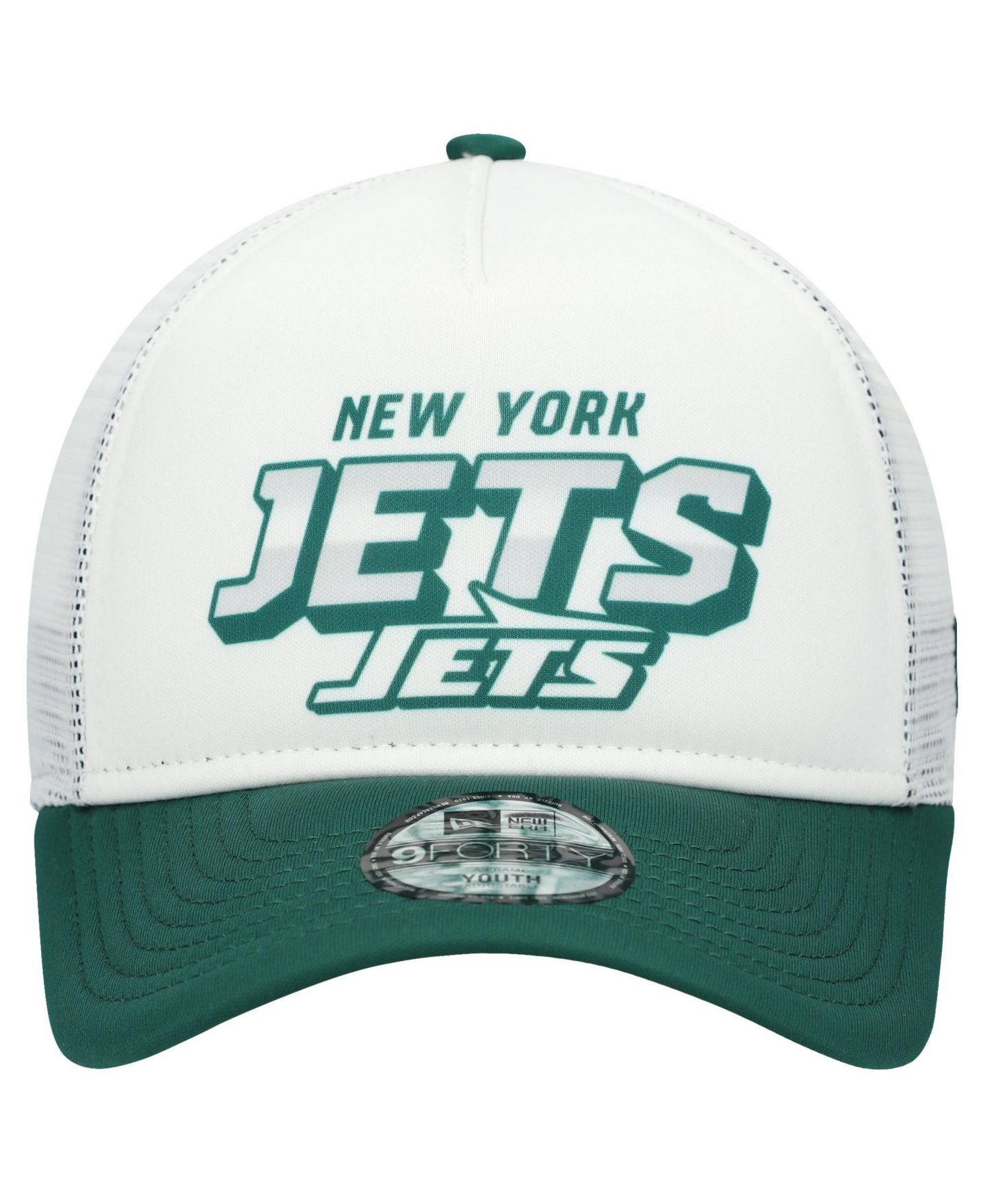 Детская кепка New Era White/Green New York Jets Streak 9FORTY A-Frame Adjustable Hat — фото 2