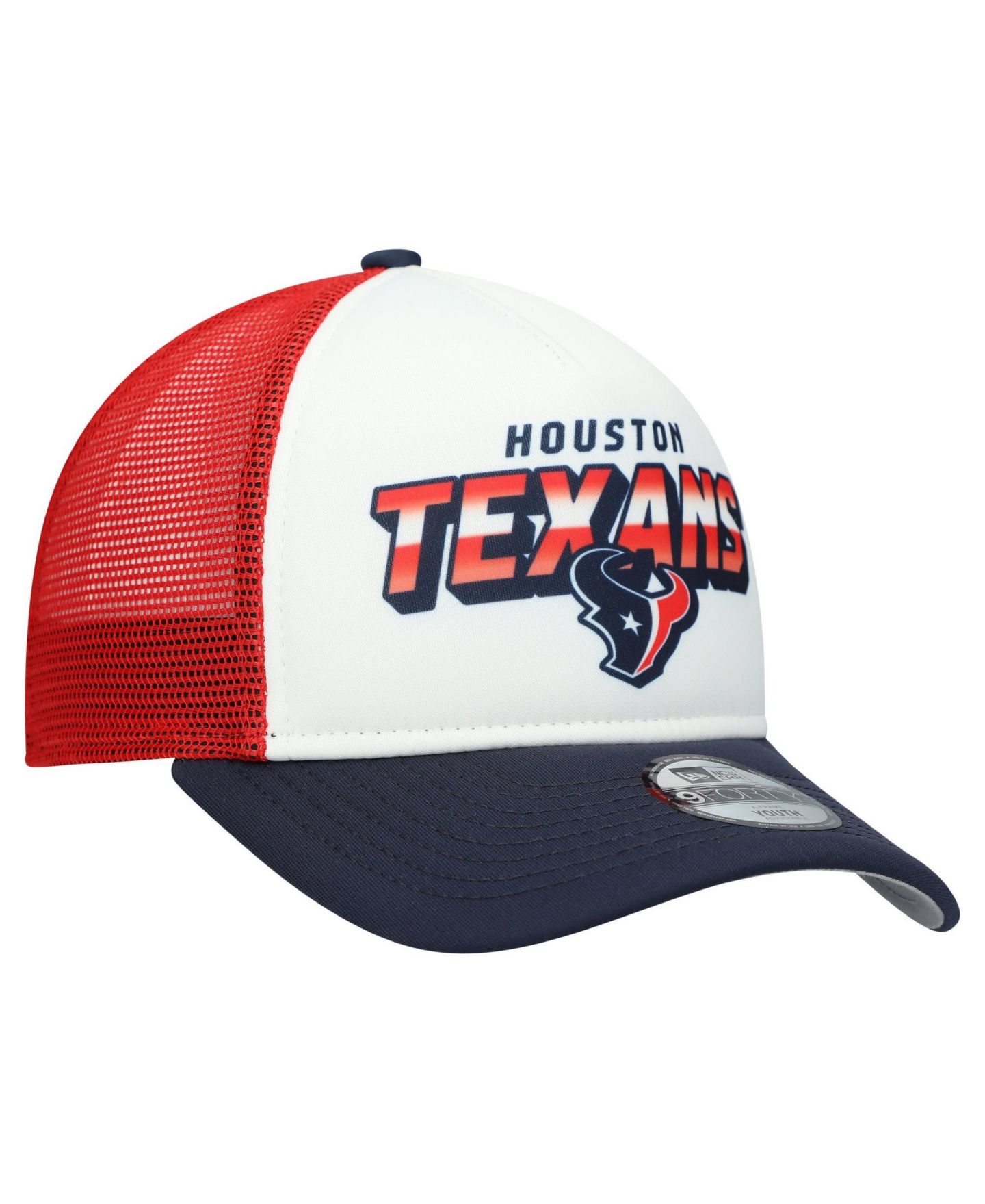 Детская кепка New Era White/Navy Houston Texans Streak 9FORTY A-Frame Adjustable Hat — фото 3