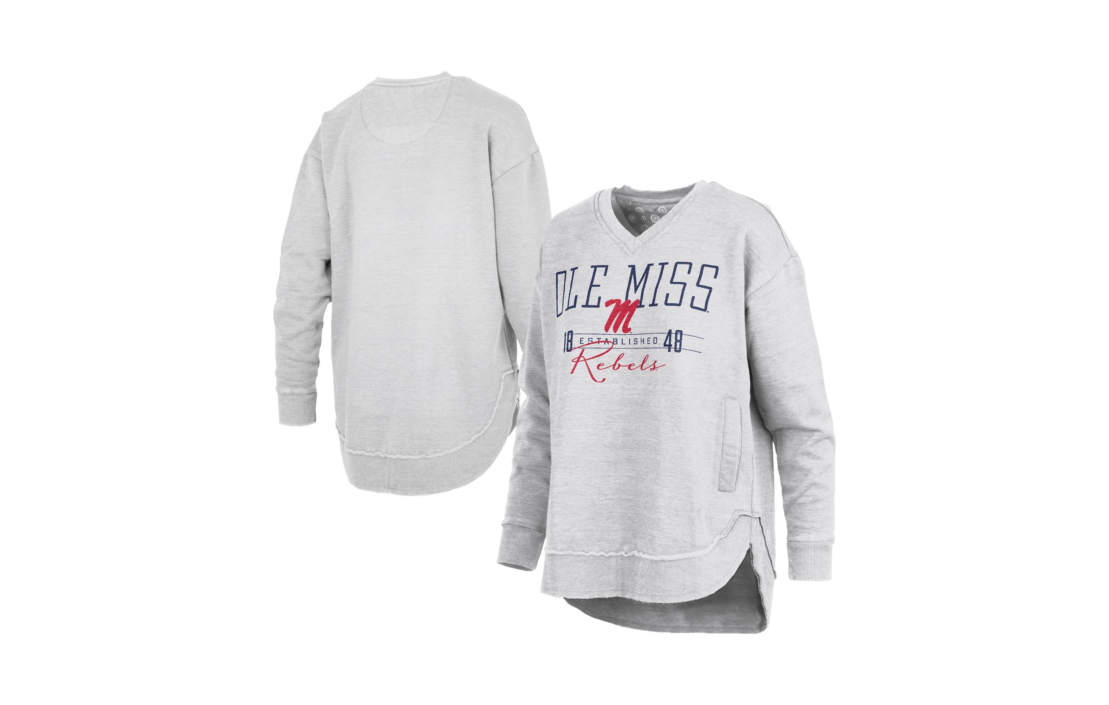 Pressbox Women's Ole Miss Rebels Marcus East Hall Poncho V-Neck Fleece Sweatshirt