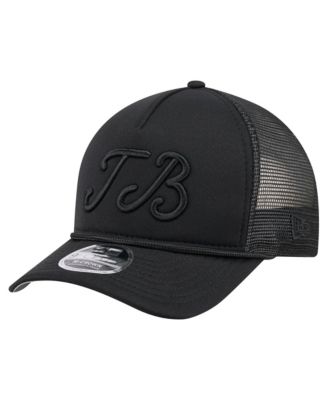 Men's Black Tampa Bay Rays City Initial 9FORTY A-Frame M-Crown Adjustable Trucker Hat