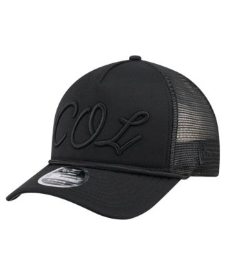 Men's Black Colorado Rockies City Initial 9FORTY A-Frame M-Crown Adjustable Trucker Hat