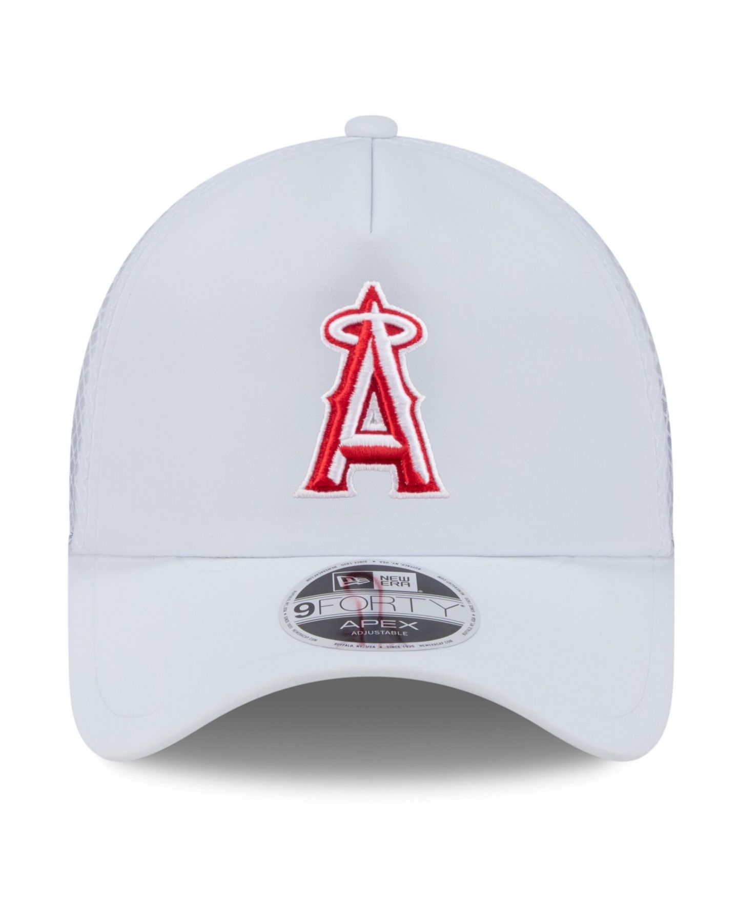 Мужская кепка New Era White Los Angeles Angels 2026 Batting Practice Apex 9FORTY Adjustable Trucker Hat — фото 2