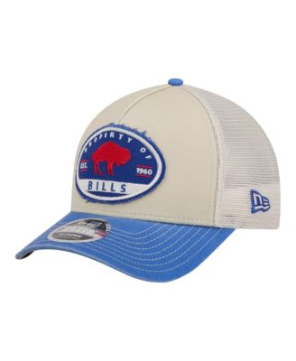 Men's Natural Buffalo Bills Frayed M-Crown A-Frame 9FORTY Adjustable Hat