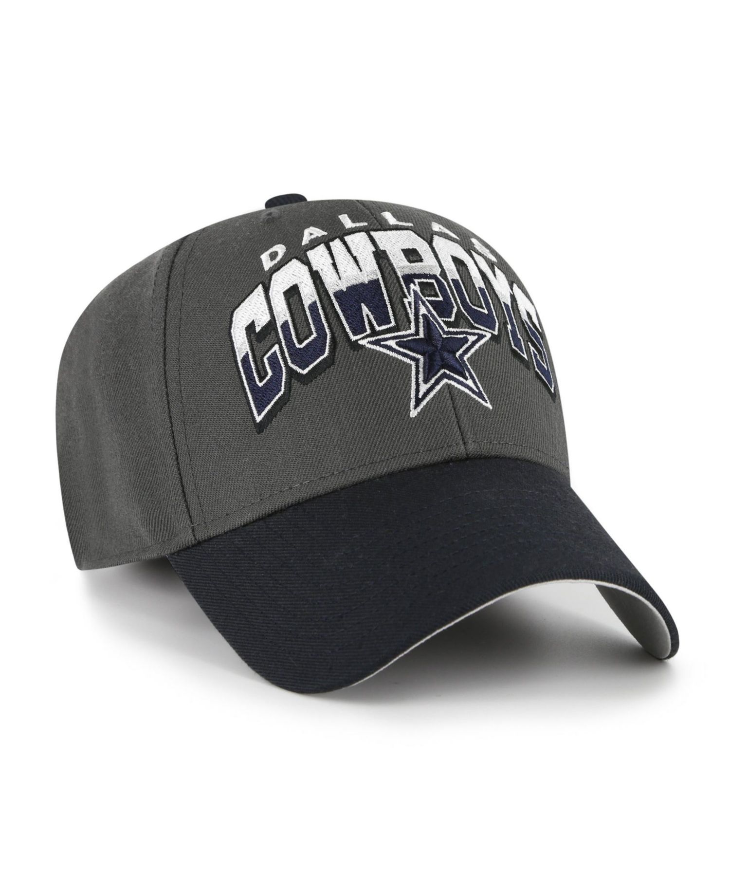 Men's Charcoal Dallas Cowboys Split Block MVP Adjustable Hat
