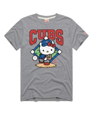 Men's and Women's Gray Chicago Cubs Hello Kitty Tri-Blend T-Shirt