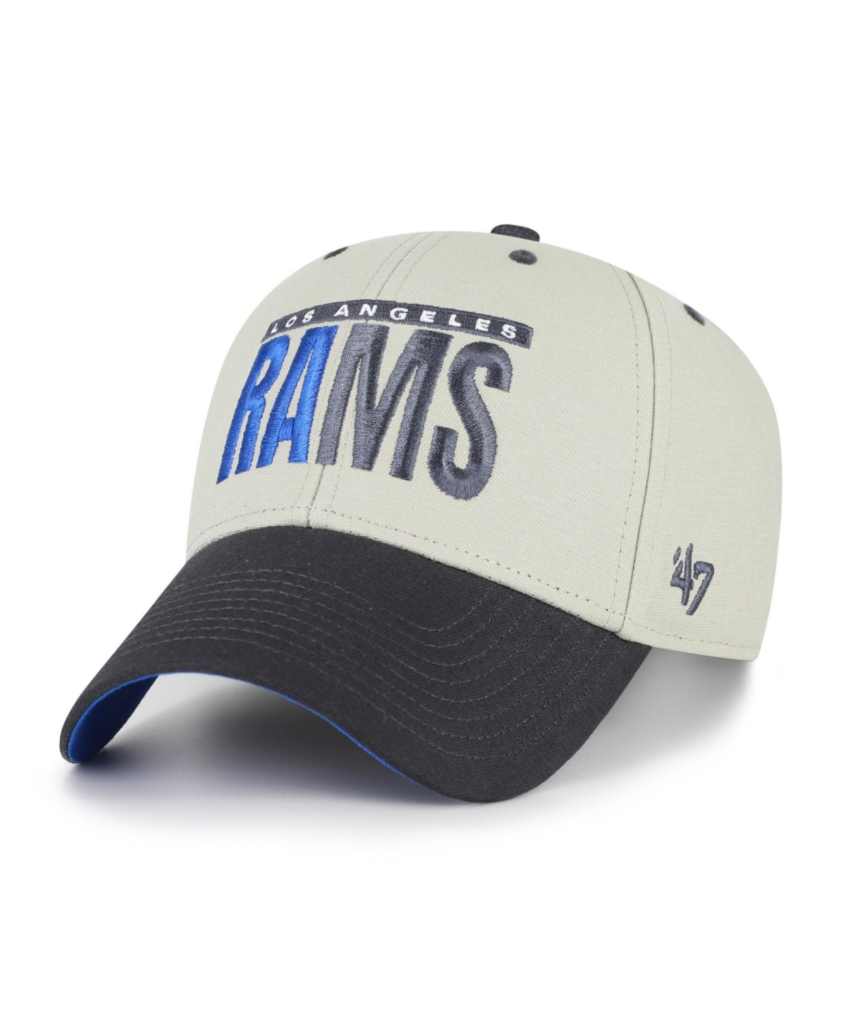 47 Brand Men's Gray/Black Los Angeles Rams Half Block Text Mvp Adjustable Hat - Gray, Black