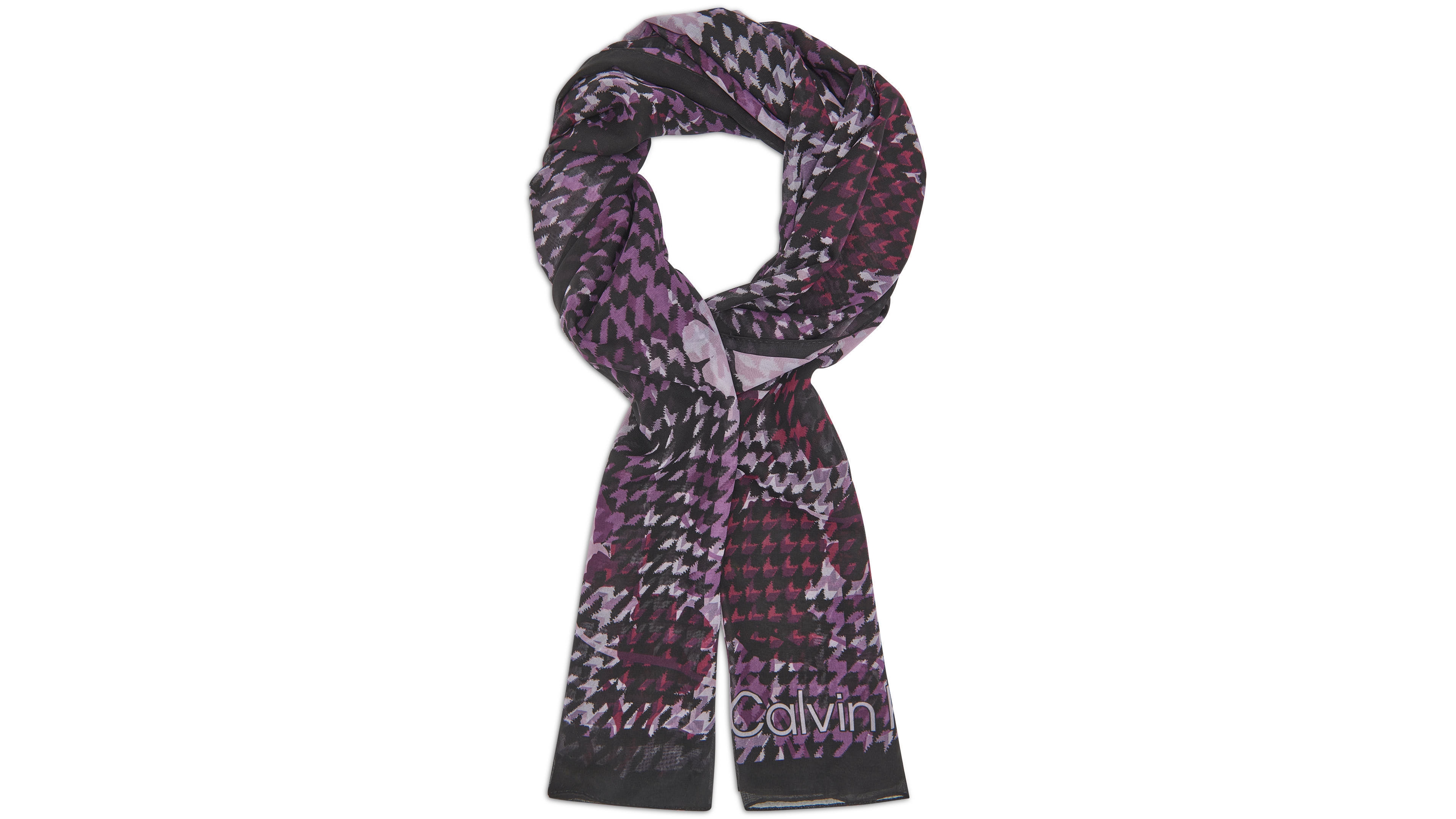 Calvin Klein Women's Palm Leaf Chiffon Scarf