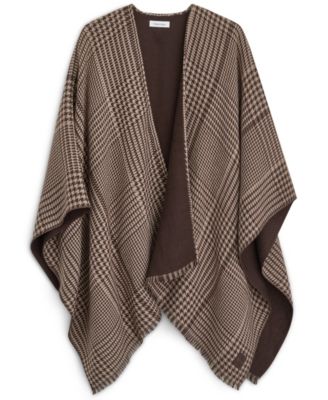 Reversible Houndstooth Double Face Shawl Ruana