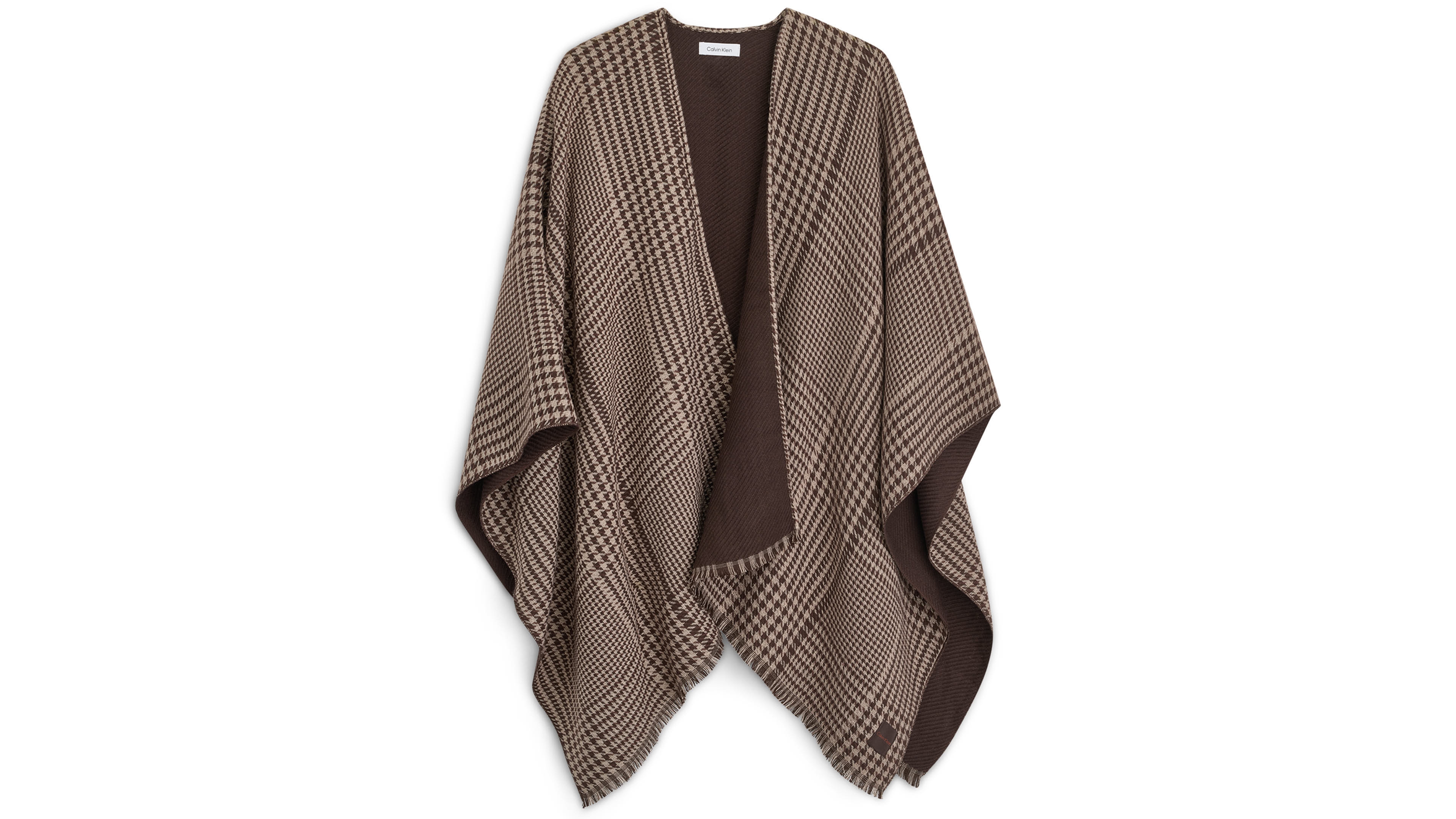 Calvin Klein Reversible Houndstooth Double Face Shawl Ruana