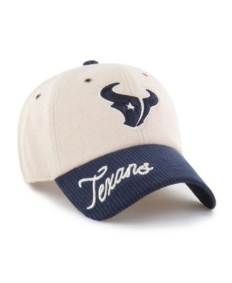 Women's Natural/Navy Houston Texans Rope Script Clean Up Adjustable Hat
