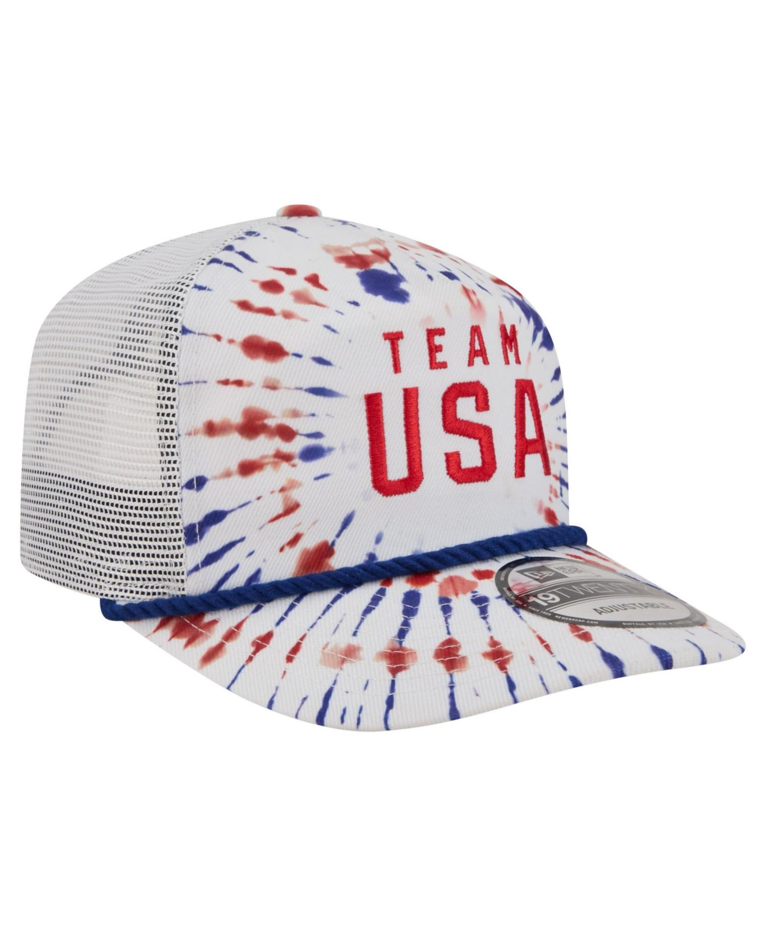 Men's and Women's White Team USA Firework 19TWENTY Rope Trucker Snapback Hat