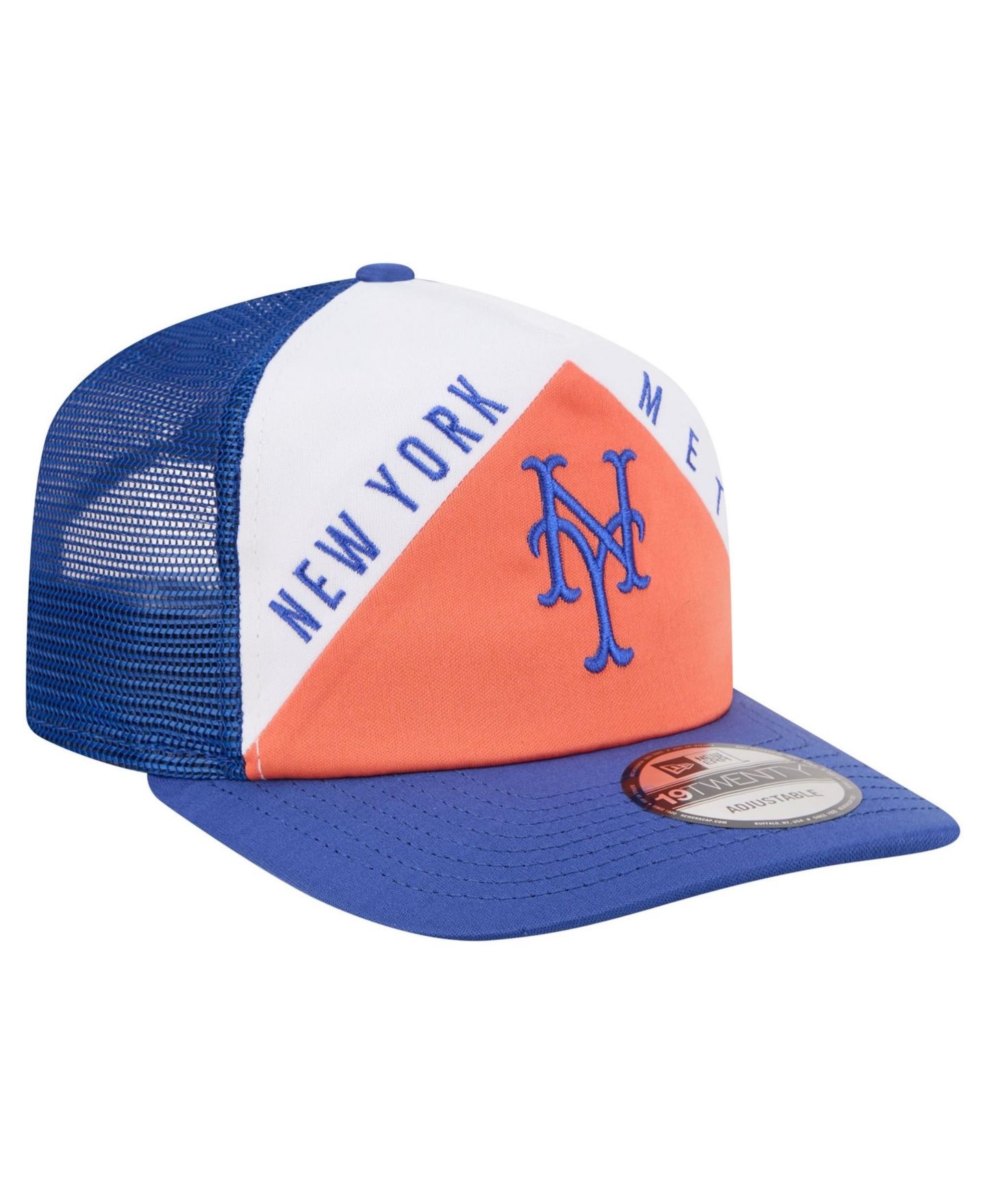 Мужская кепка New Era White/Royal New York Mets Retro Cut 19TWENTY Adjustable Trucker Hat — фото 3