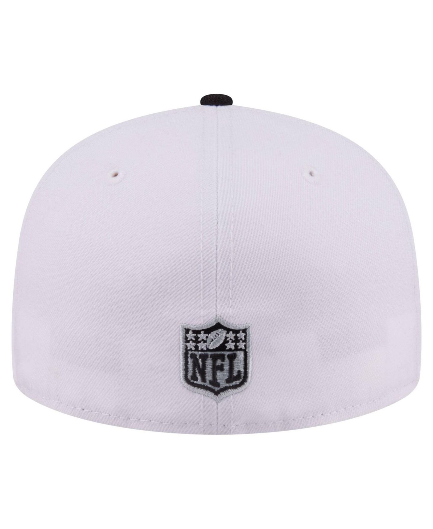 Мужская кепка New Era White/Black Las Vegas Raiders Retro Swoop 59FIFTY Fitted Hat — фото 4