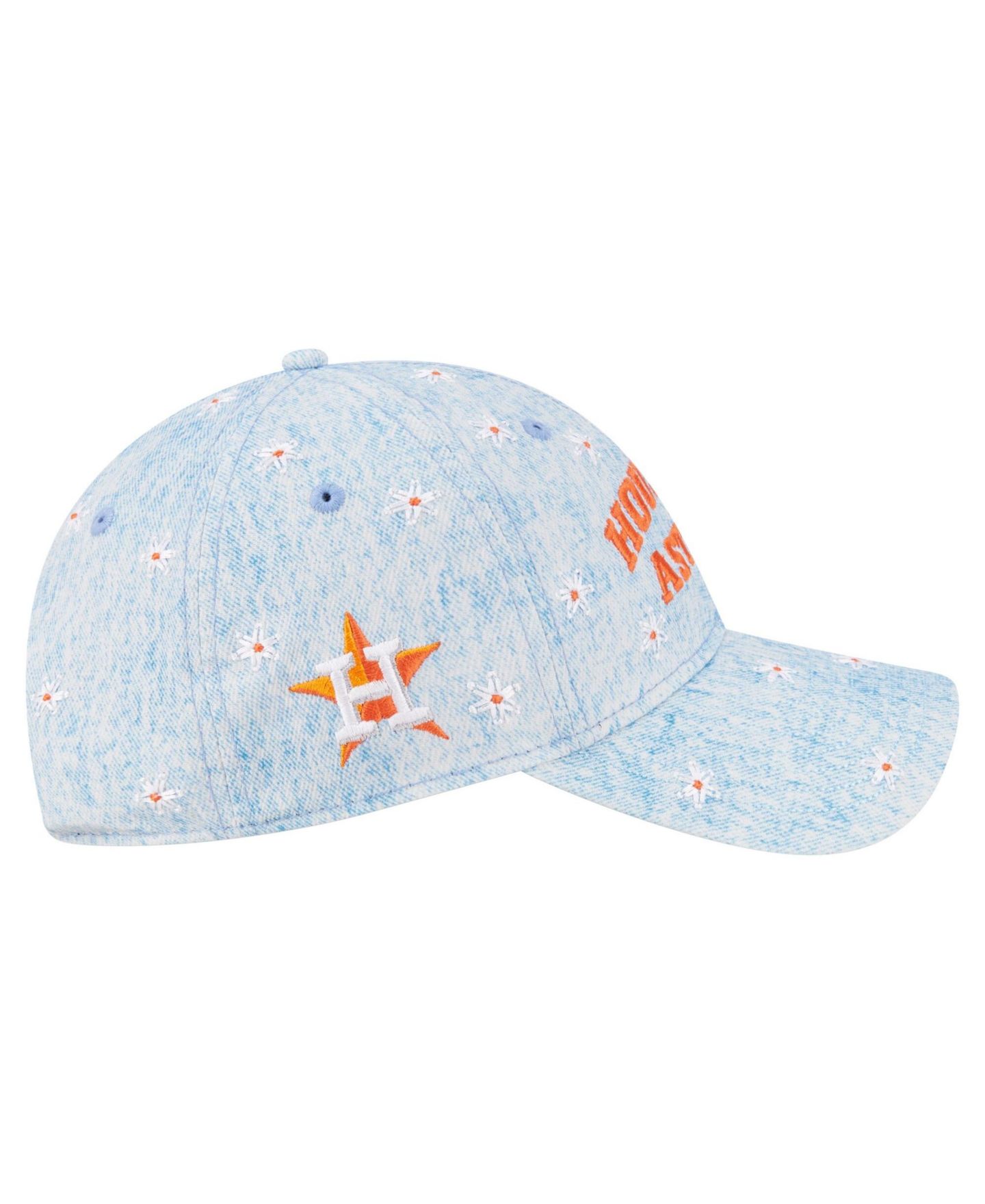 Женская кепка New Era Light Blue Houston Astros Daisy All Over 9TWENTY Adjustable Hat — фото 6