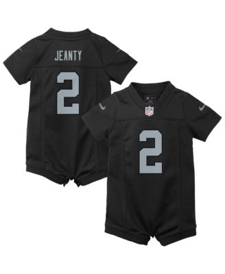 Baby Boys and Girls Ashton Jeanty Black Las Vegas Raiders Romper Game Jersey