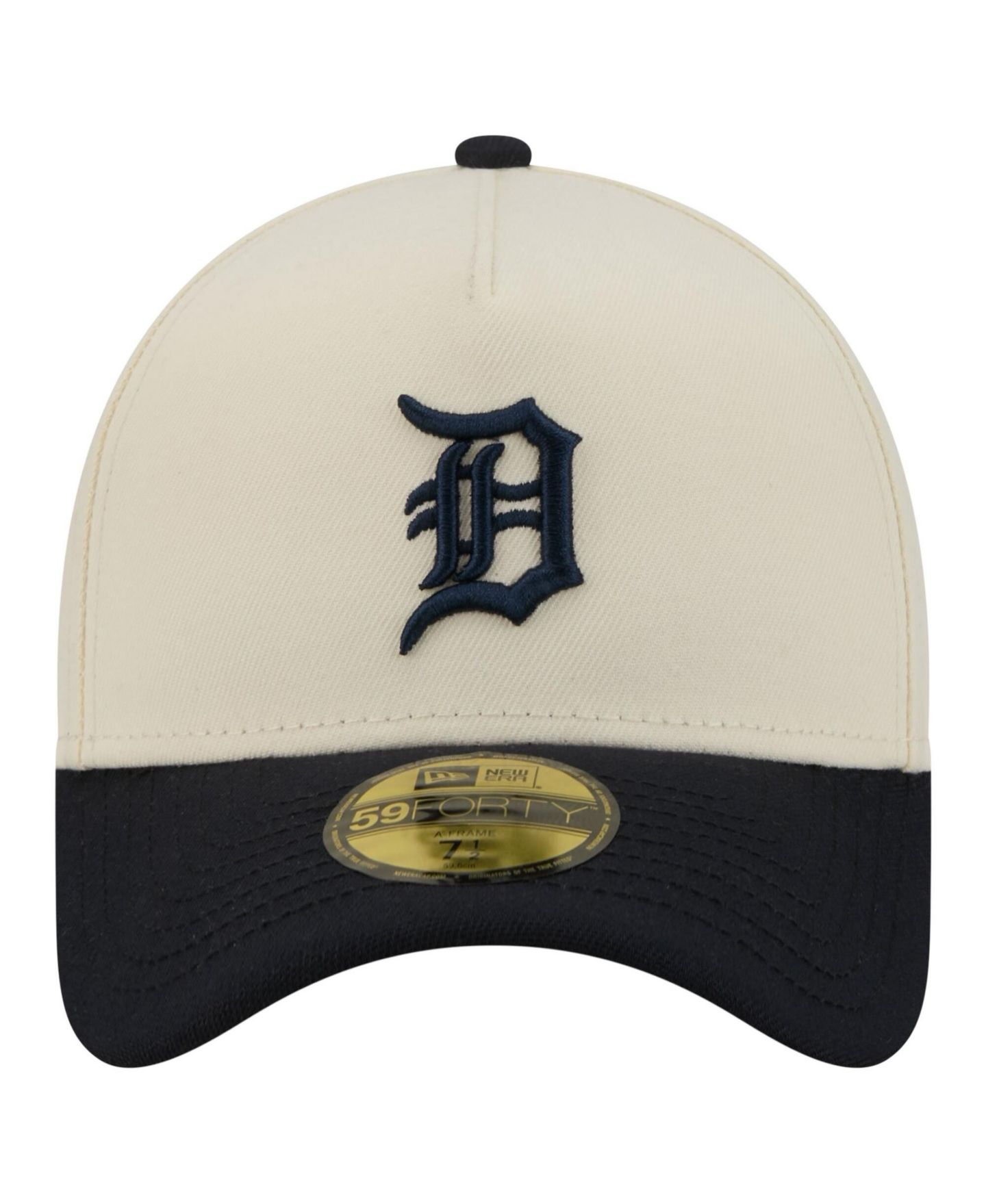 Мужская кепка New Era Cream Detroit Tigers Chrome A-Frame 59FORTY Fitted Hat — фото 2
