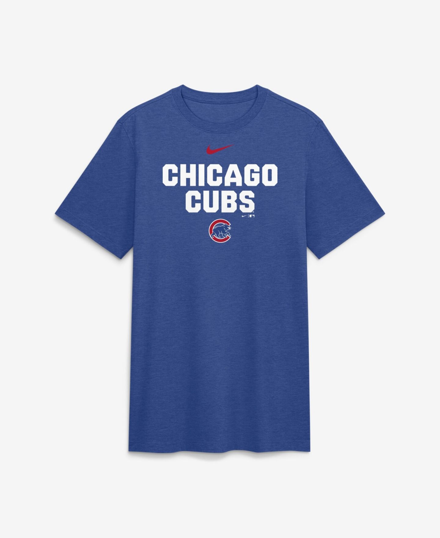 Мужская футболка Nike Heather Royal Chicago Cubs Stacked Tri-Blend — фото 2