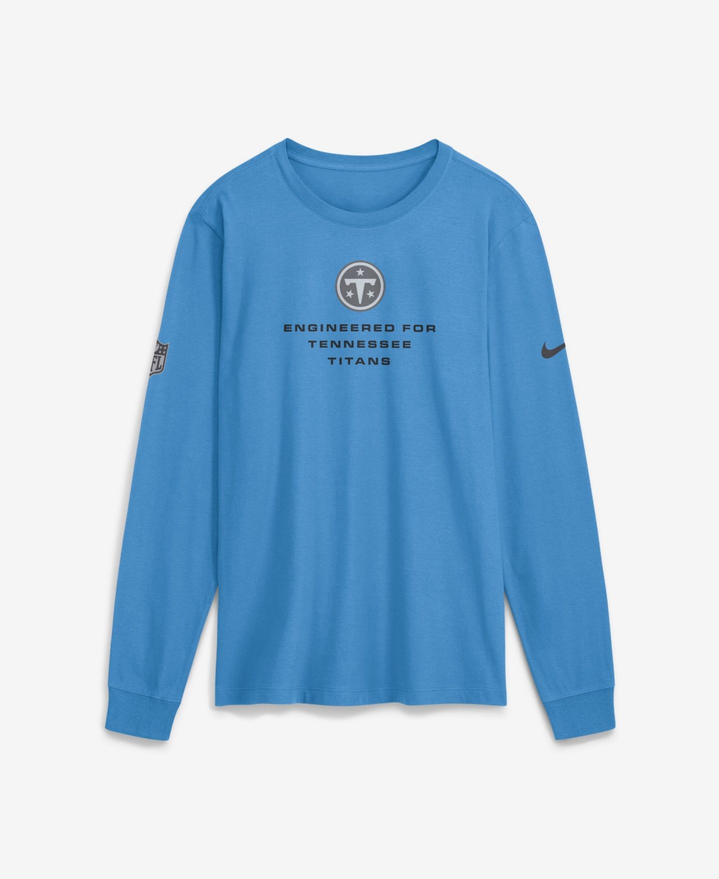 Мужская футболка Nike Light Blue Tennessee Titans Sideline Bold Arch Star Dri-FIT Long Sleeve — фото 1
