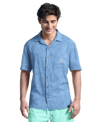 Men's Blue Miami Marlins Linen Party Button-Up Shirt