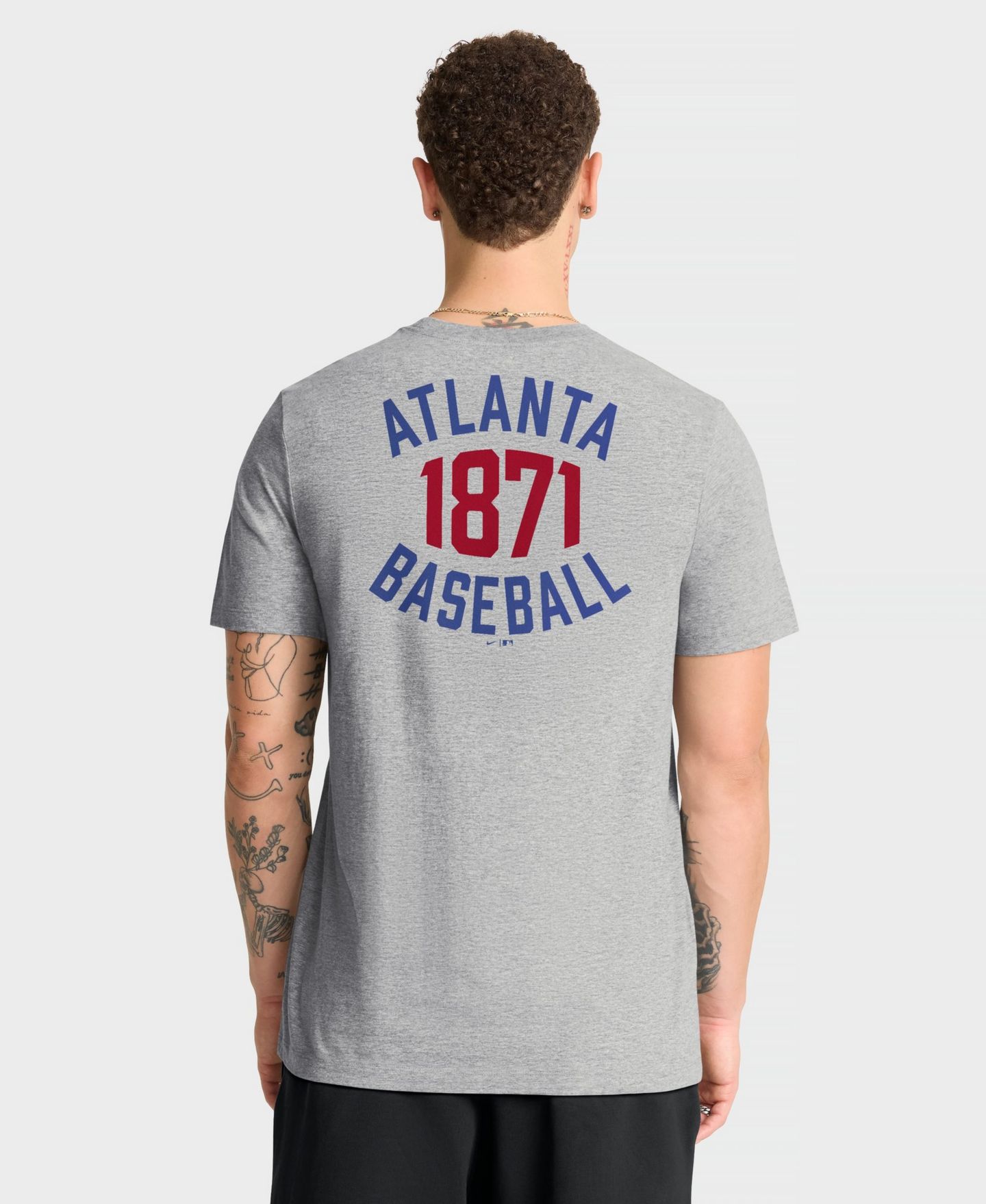 Мужская футболка Nike Heather Gray Atlanta Braves Cooperstown 2-Hit — фото 4