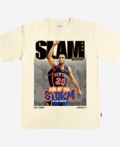 Футболка Slam Allan Houston Cream New York Knicks Hardwood Classics Cover