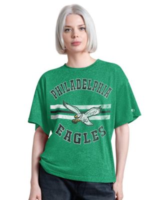 Women's Kelly Green Philadelphia Eagles Vintage Jump Shot Boyfriend Tri-Blend T-Shirt