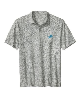 Men's Gray Detroit Lions IslandZone Wild Hibiscus Tri-Blend Polo Shirt