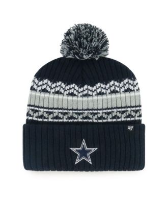 Big Boys and Girls Navy Dallas Cowboys Polar Vortex Cuffed Knit Hat with Pom